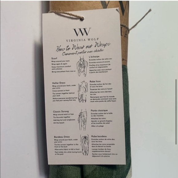 NWT Virginia Wolf Tropical Palm Multi Wear Sarong Dress Scarf Wrap (0-20) - Picture 8 of 10